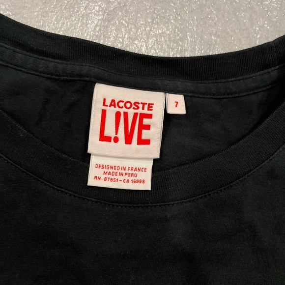 [7/US:L]Lacoste Live Paris Black w/ Alligator Head S/S Shirt - Picture 4 of 7